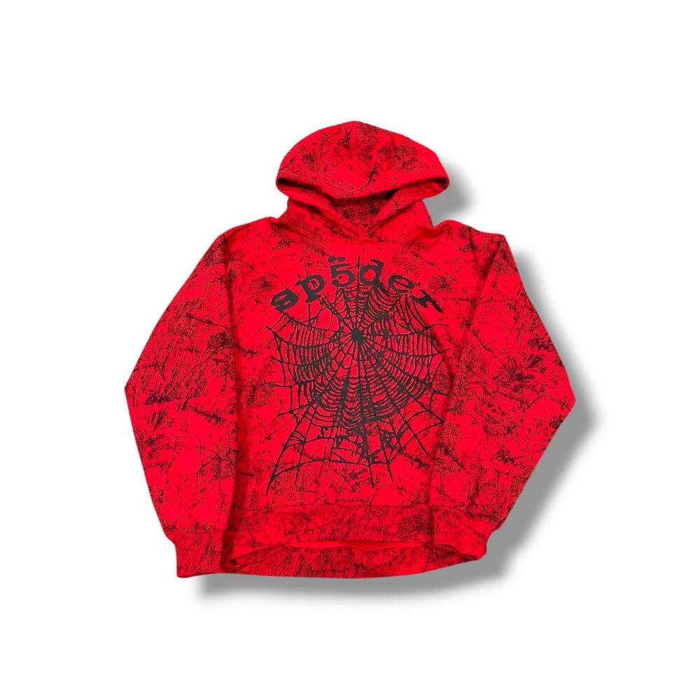 Sp5der OG Tree Camo Hoodie 'Red' | Size SMALL